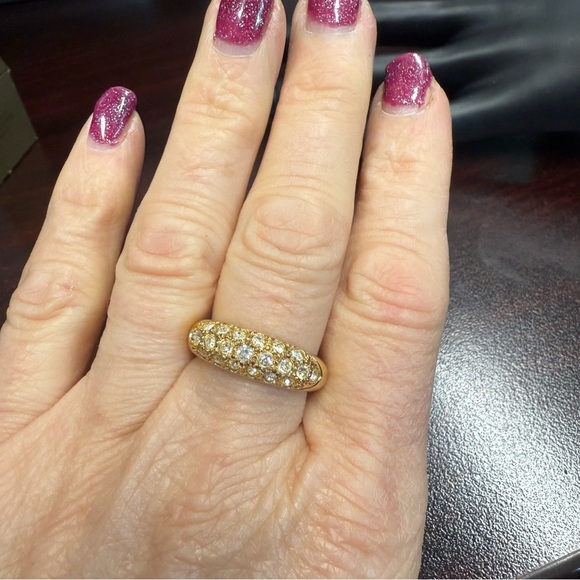 Avon “Luxurious Sparkle Ring”Goldtone Textured Ring size 9 NIB vintage 1996 - Picture 3 of 9